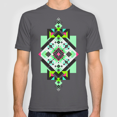 neon vector ornament symmetry geometric decorative Orient anatolian symbol Native triangle octagonal t-shirt print Clothing