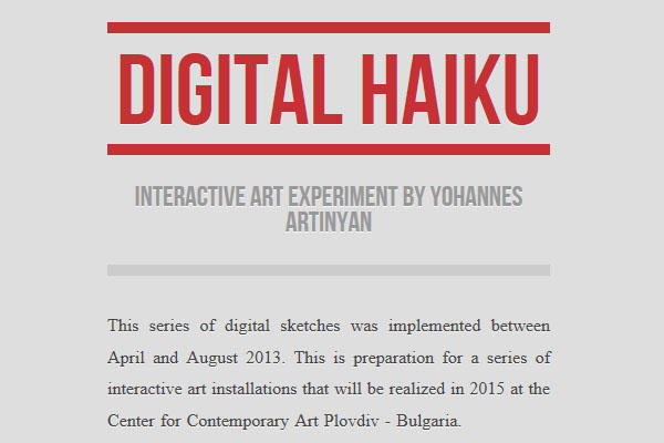 Haiku art experiment bulgaria Yohannes Artinyan i-creativ studio