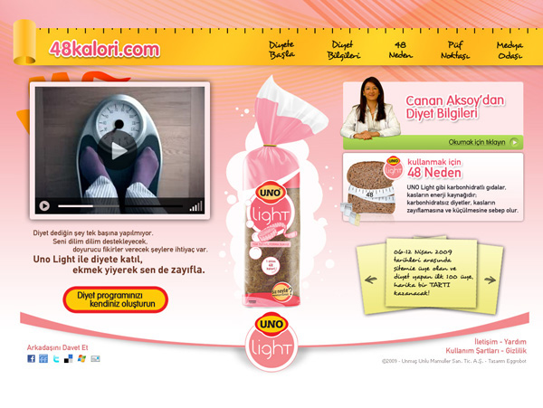 pink bread UNO diet Website