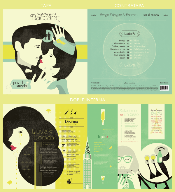 Sergio Pángaro Baccarat illustracion vinilo tipografia musica digipack