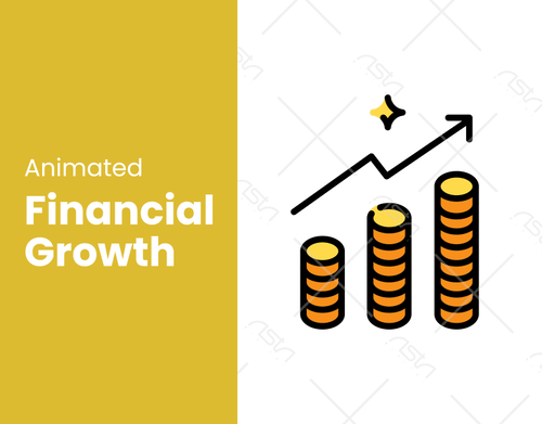 growth chart arrow coins finance animated progress Data Investment rising