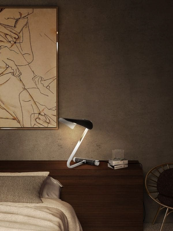light mid century table lamp