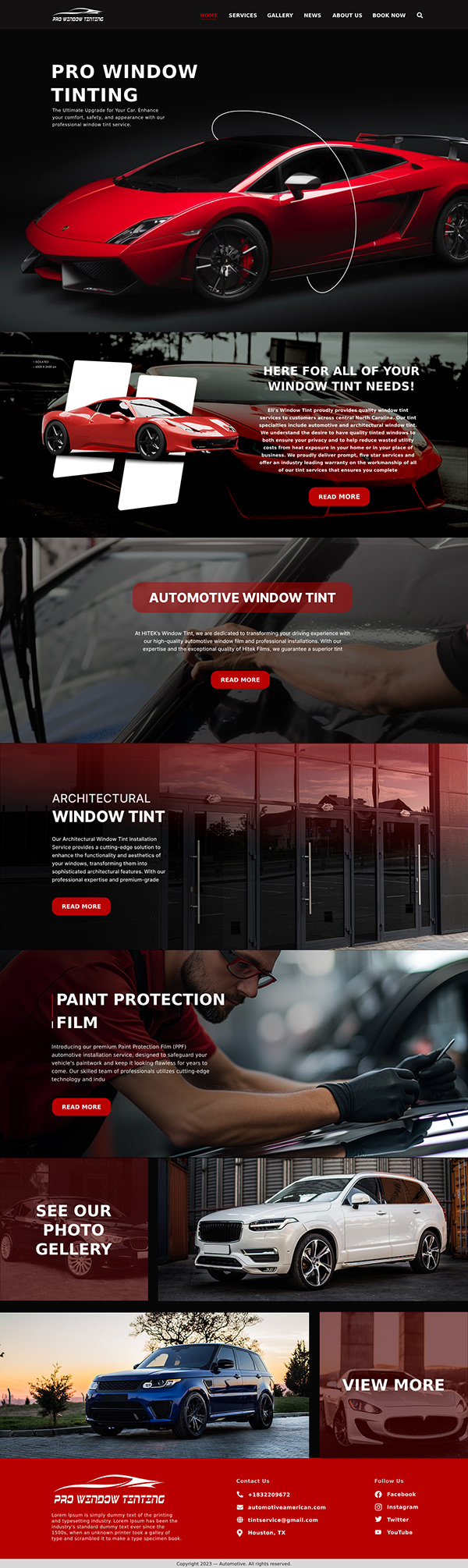 Car Tinting Multipage Page Website Design | UI/UX