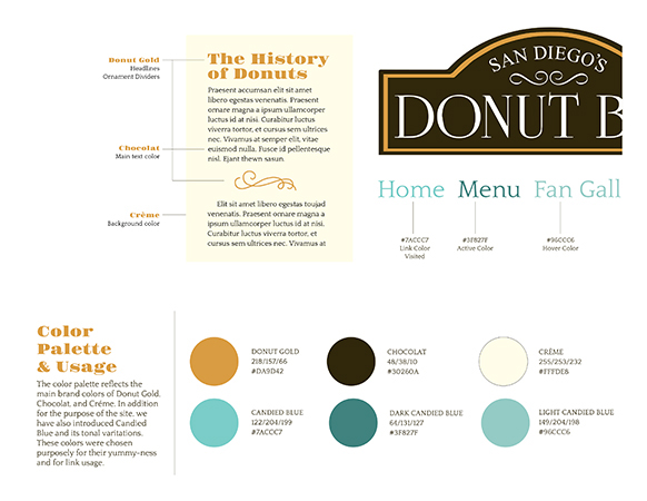 donut donut bar san diego's best gourmet gourment donuts doughnut Doughnuts Style Guide Brand Elements brand expansion Web