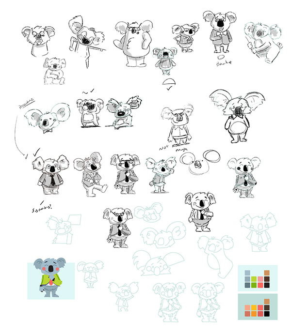 Koala Mascot & Animations | Error pages, costume, etc.