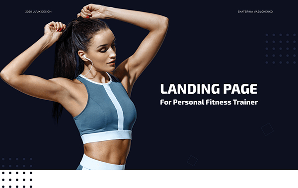 Landing page for Personal Fitness Trainer