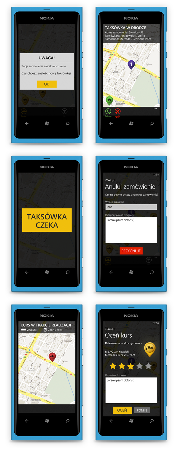 iphone windows mobile android mobile app ios UI taxi iTaxi dayv