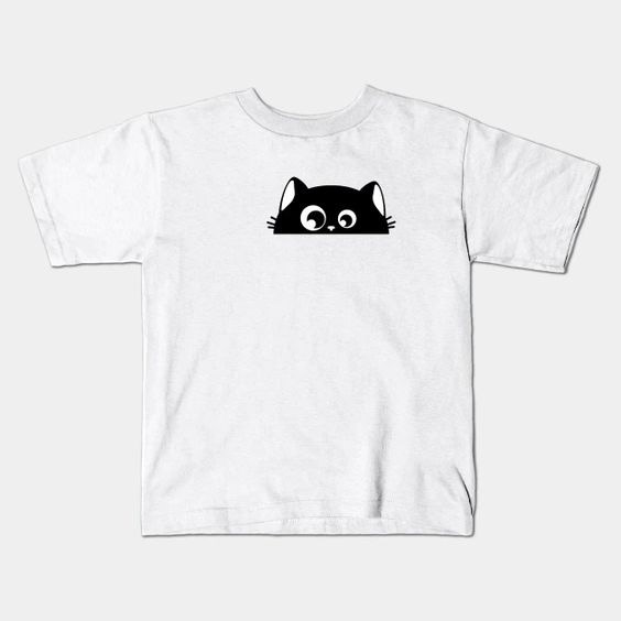 Black Cat Cat cat hiding Digital Art  Gift Ideas hide inktober kitty print Tshirt Design