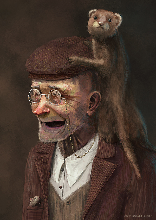 old man  oldman  polecat  mouse  funny  giggle  chuckle  happy  fitchew  foumart  mart  suit tie bowtie