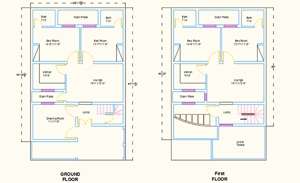AutoCAD 2D House Plans on Behance AutoCAD 2D House Plans on Behance