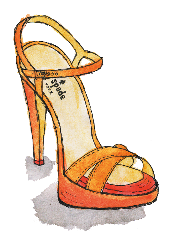 high heels water colour