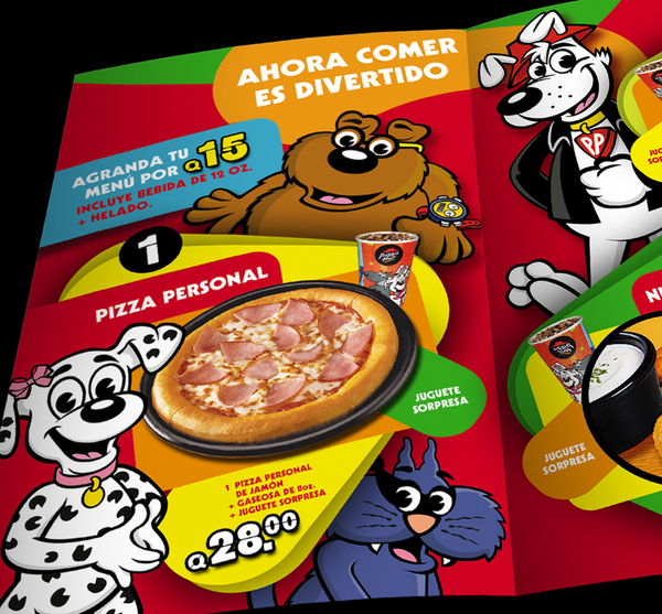 kids menu Pizza Hut colors restaurant