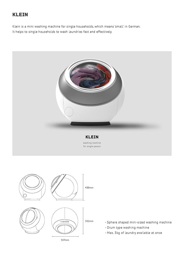 Klein - mini washing machine concept