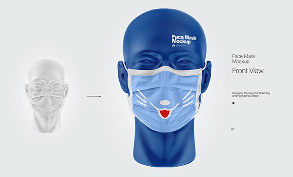 3 Face Mask PSD Mockups