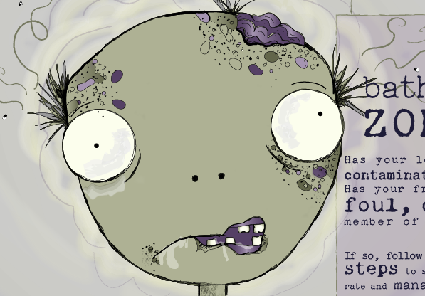 zombie poster psa purple green Drawing  information design print