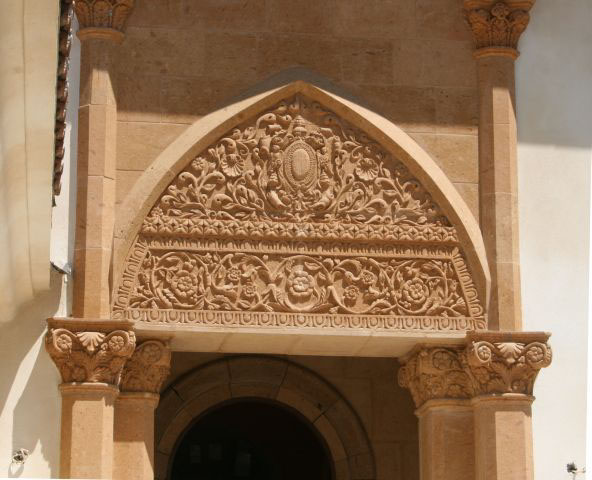 Entry carved stone