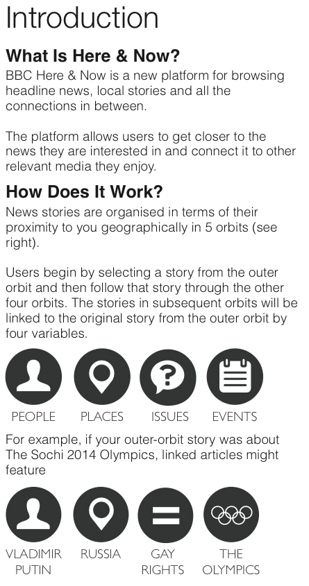 BBC Orbit news Web circle interests Travel D&AD new blood UI ux connections Links Stories
