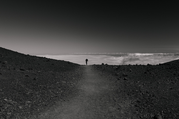 Manua Kea big island HAWAII b&w black and white 4205 m 13.803 feet white mountain