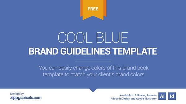 Free Brand Book Template - Cool Blue