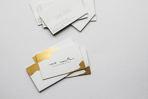 Logo Design Business Cards letterpress gold foiling gold edging