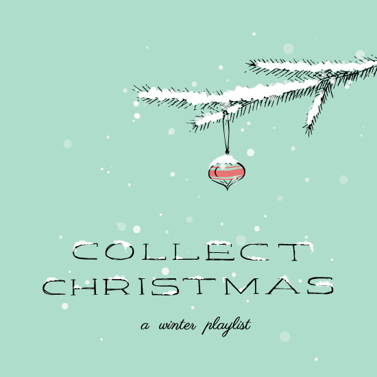 playlist album cover winter Christmas snow hand-lettering