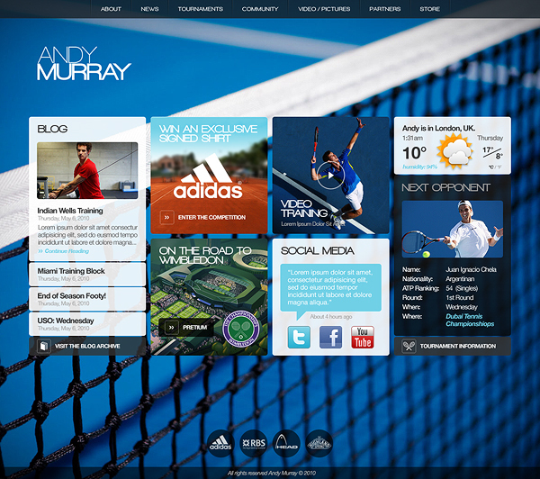 Logo Design  official  Tennis  wimbledon andy murray Interface user experience