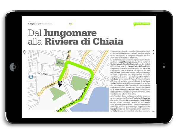 Digital Publishing maps tourism application I-Pad tablet DPS Naples NAPOLI cartography