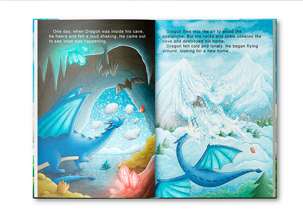 Illustrations for book "Dragon searches for a new home"