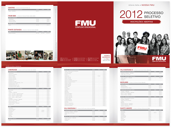 University FMU Email banner cartaz folder educação Processo Seletivo faculdade