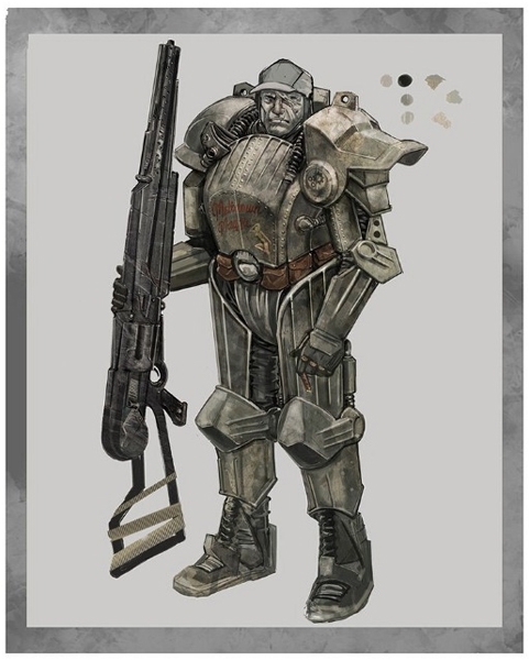 Adobe Portfolio fallout guns Armor Character design paladin weapons