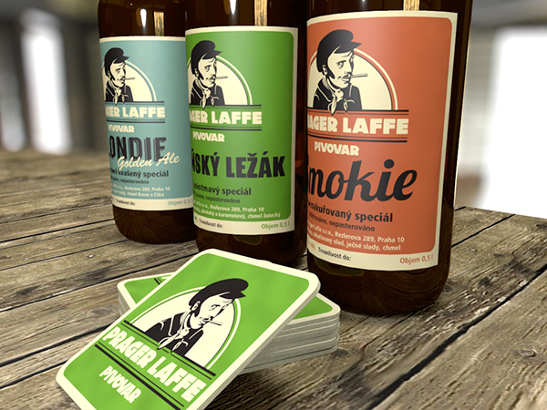 beer pivo prager laffe floutek bottle 3D Label