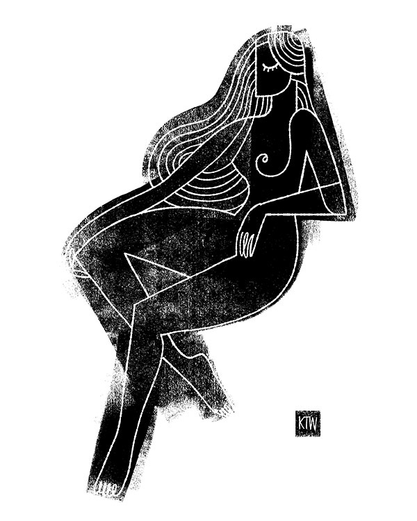 art print print woman figure figurative for sale archival print nude female abstract modern Minimalism minimalist black and white kyle webster