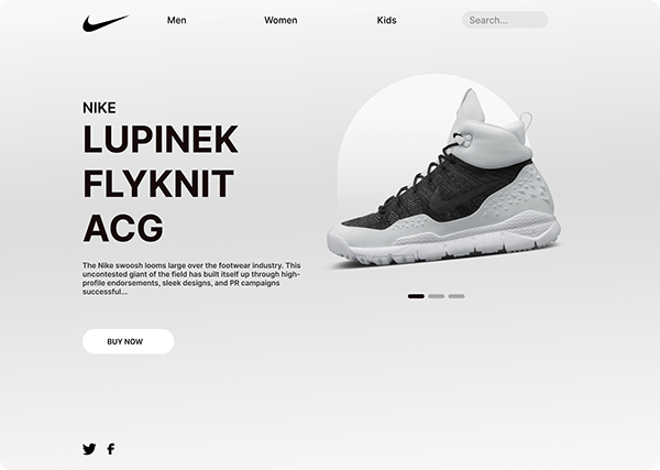 Website design for Shoes