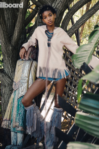 The 14-year-old daughter of Will Smith willow smith appears in the spring-summer 2015 issue of CR FASHION BOOK (out on newsstands now). In the images captured by Bjorn Iooss she sports opulent jewelry feathers and worldly prints. For her