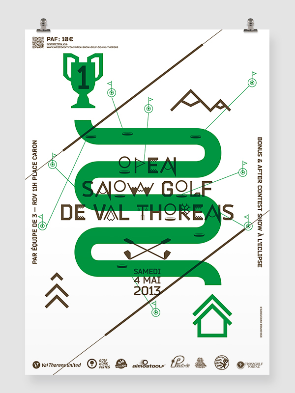 Val Thorens design graphisme poster affiche grenoble supersuper.fr golf