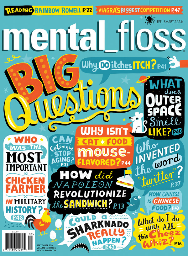 magazine cute type lettering hand-lettering questions mental floss editorial animals