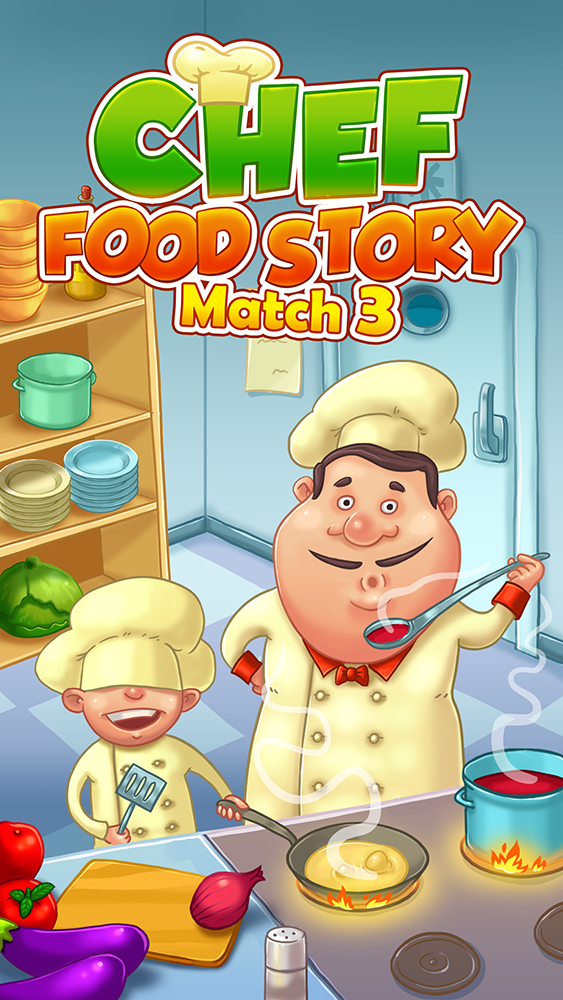 match3 Fun cartoon chef kitchen Food 