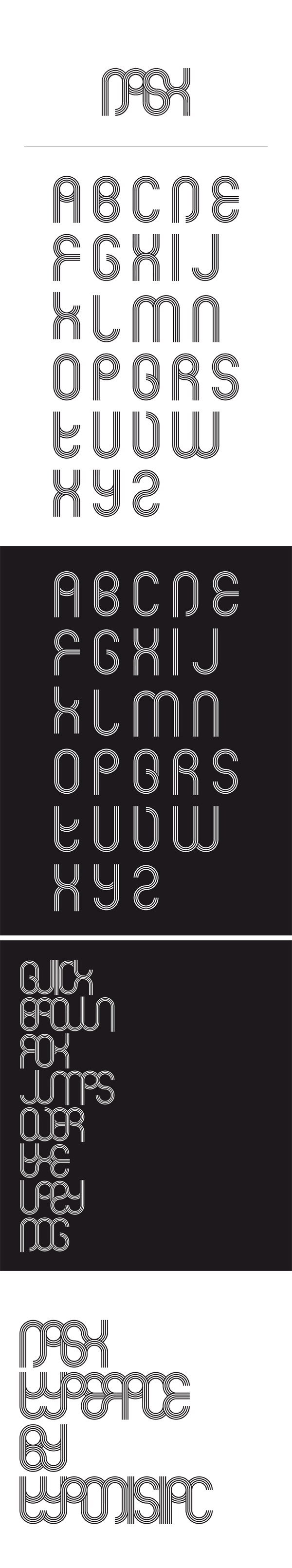 Dash Typeface font modular geometric pattern poster typodisiac