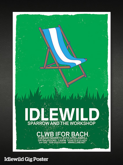 gig poster posters cardiff wales live Idlewild brides Floods ideals the bluetones