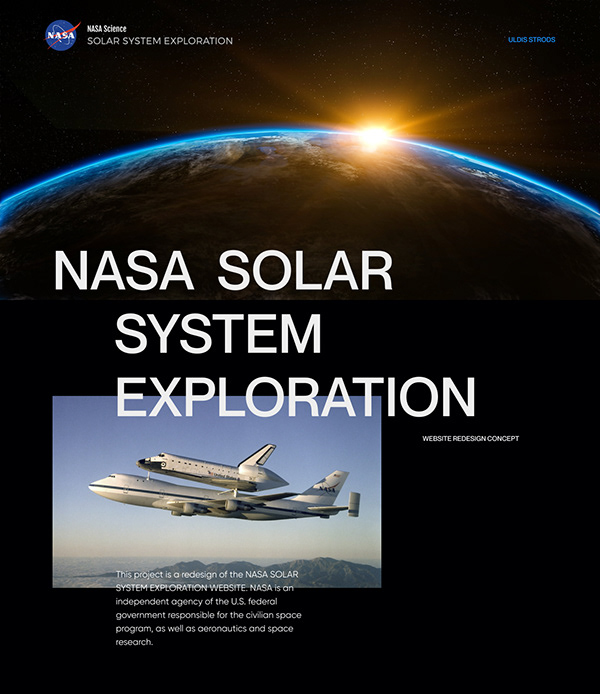 NASA SOLAR SYSTEM - WEBSITE REDESIGN CONCEPT