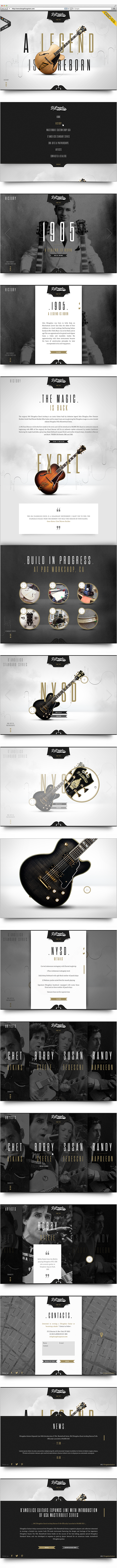 D'Angelico  GUITARS  premium luxury hand made  Music  italian Quality jazz  rock  iconic clouds paralax Scrolling html5