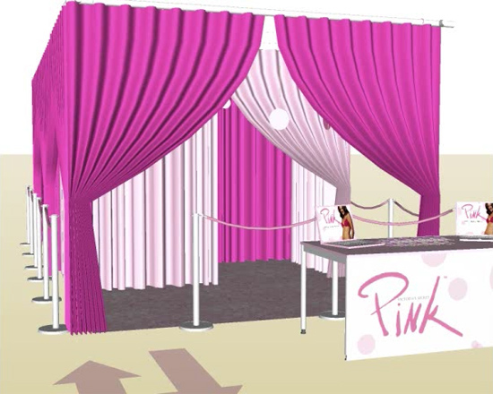 mobile tour mall Kiosk Promotion Promotional Brand Promotions Victoria's Secret Retail 3D SketchUP rendering 3ds Experience branded environment