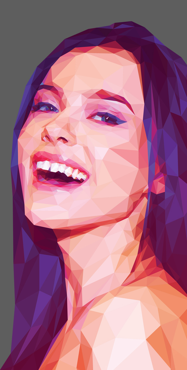 lowpoly lopoly portrait poligonal facets Illustrator mesh geometric triangle face LOW poly Ps25Under25