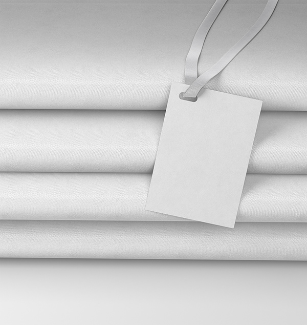 Free Folded Fabric with Label Tag Mockup