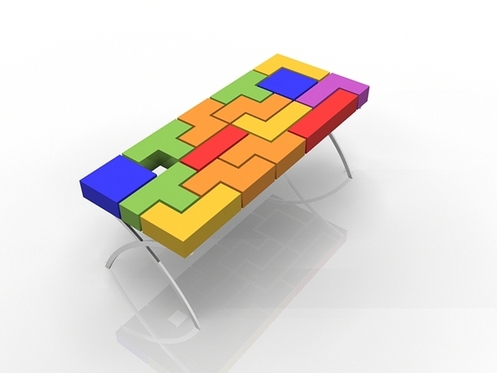 Table tetris colourfull game coffee