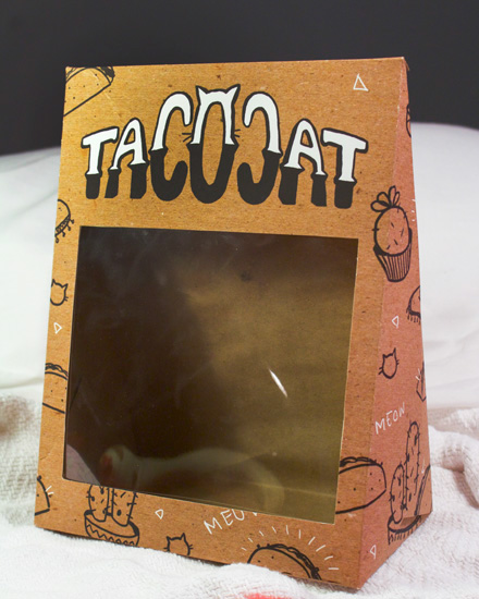 taco Tacocat Cat brown bag toy plushie soft sculpture chip chile churro hot sauce lime sewn
