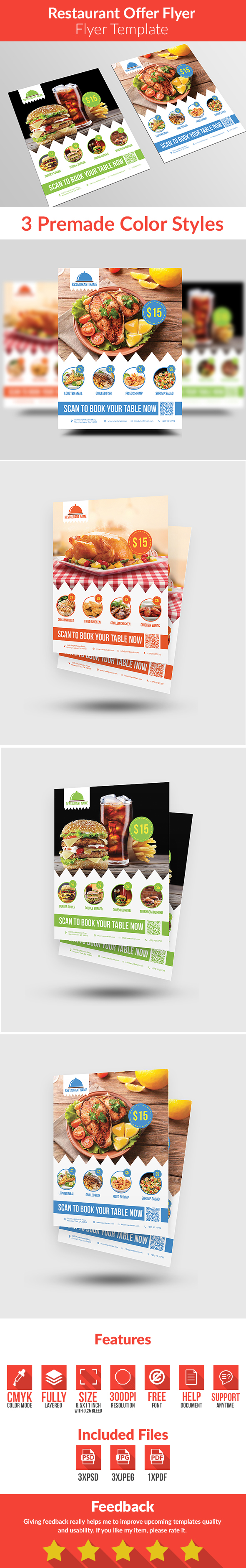 flyer template psd photoshop restaurant Food  offer discount