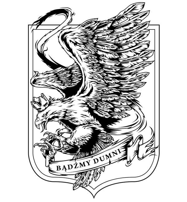 t-shirt tees apparel eagle poland polish polska Clothing cloth patriot bird crown Fly ribbon shield