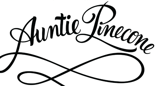 Pinecone pencil lettering swash colored pencil sketch ladybug aunt