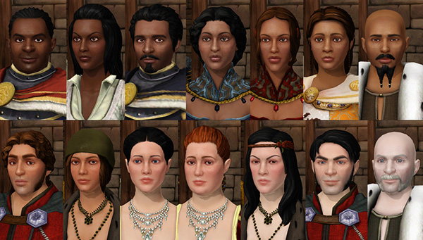 the sims medieval character art